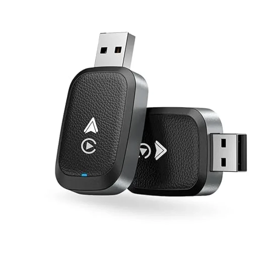 Click to see full view Wireless Car Play Adapter & Android Auto| 2 in 1 Carplay Adapter Convert Wired to Wireless for Cars with Extension Cable USB & Type C