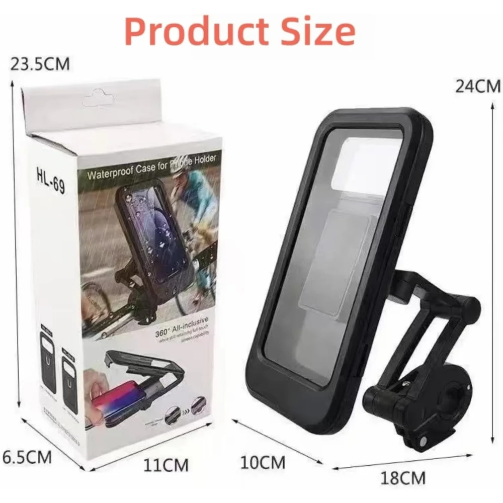 Waterproof Motorcycle Phone Holder Vibration Resistant Mount for Mobile Phone Mountain Bike Mount for Cell Phone Phone Models Under 7 Inches