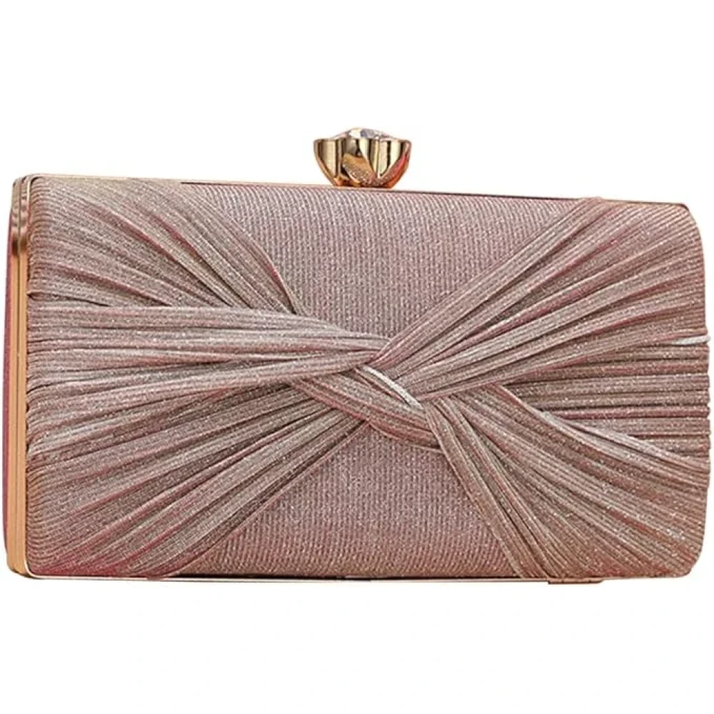 Corius Sequin Mini Handbag, Pleated Evening Bag for Women, Sparkly Rhinestone Wedding Purse, Crystal Shoulder Bag