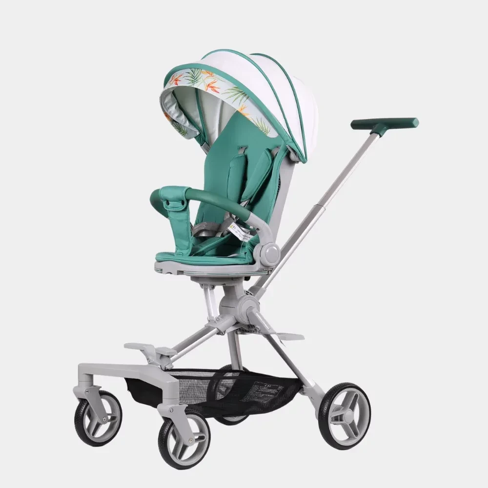 LIYI99 Lightweight One-Hand Fold Stroller, Multi-Mode Reclining Travel Stroller, Oversized Canopy, Extra Large Storage
