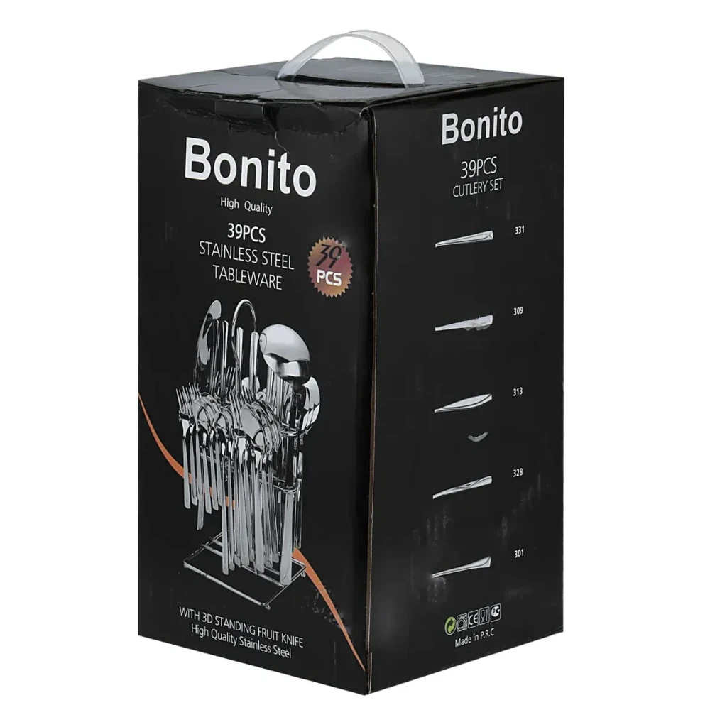 39 Pcs Bonito Stainless Steel Cutlery Set-Sliver