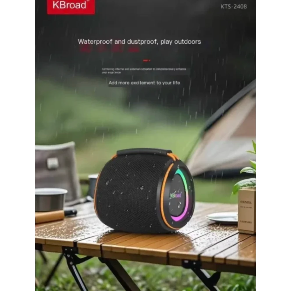 KTS-2408 Portable 12W Music Hifi Super Bass Sound RGB Light Sport Outdoor BlueTooth Wireless Speaker
