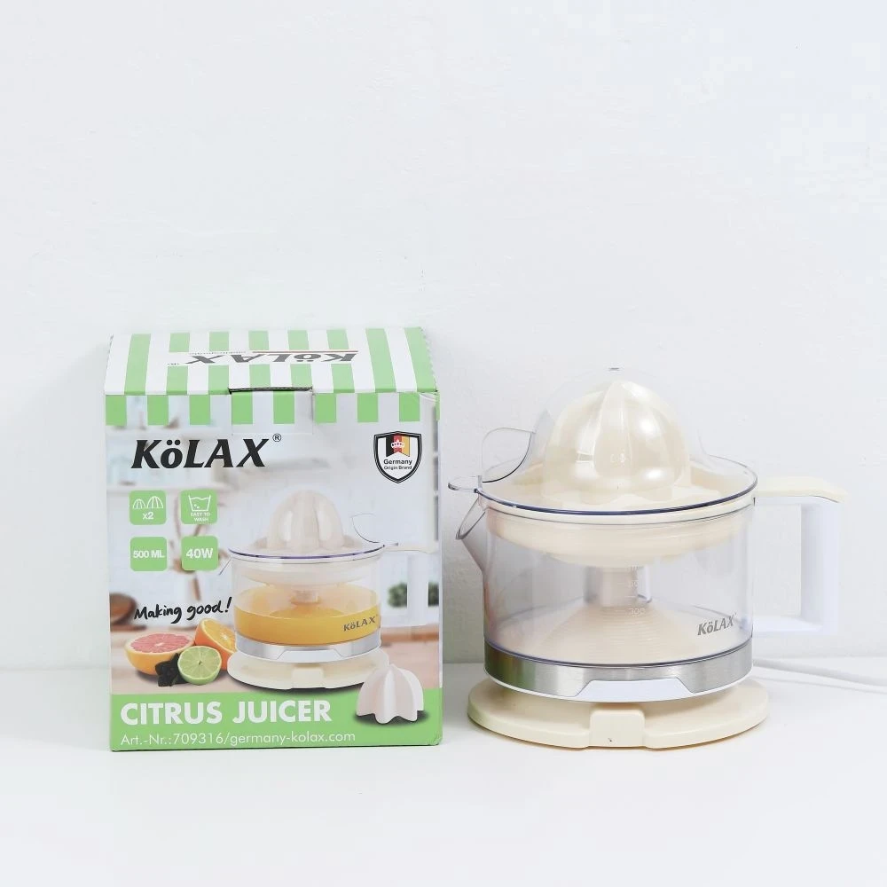 KOLAX Citrus Juicer, Orange Juicer, Electric Citrus Juice Press with Adjustable Speed ​​Control, 500ML / 40W, for Oranges, Grapefruits, Lemons and Limes