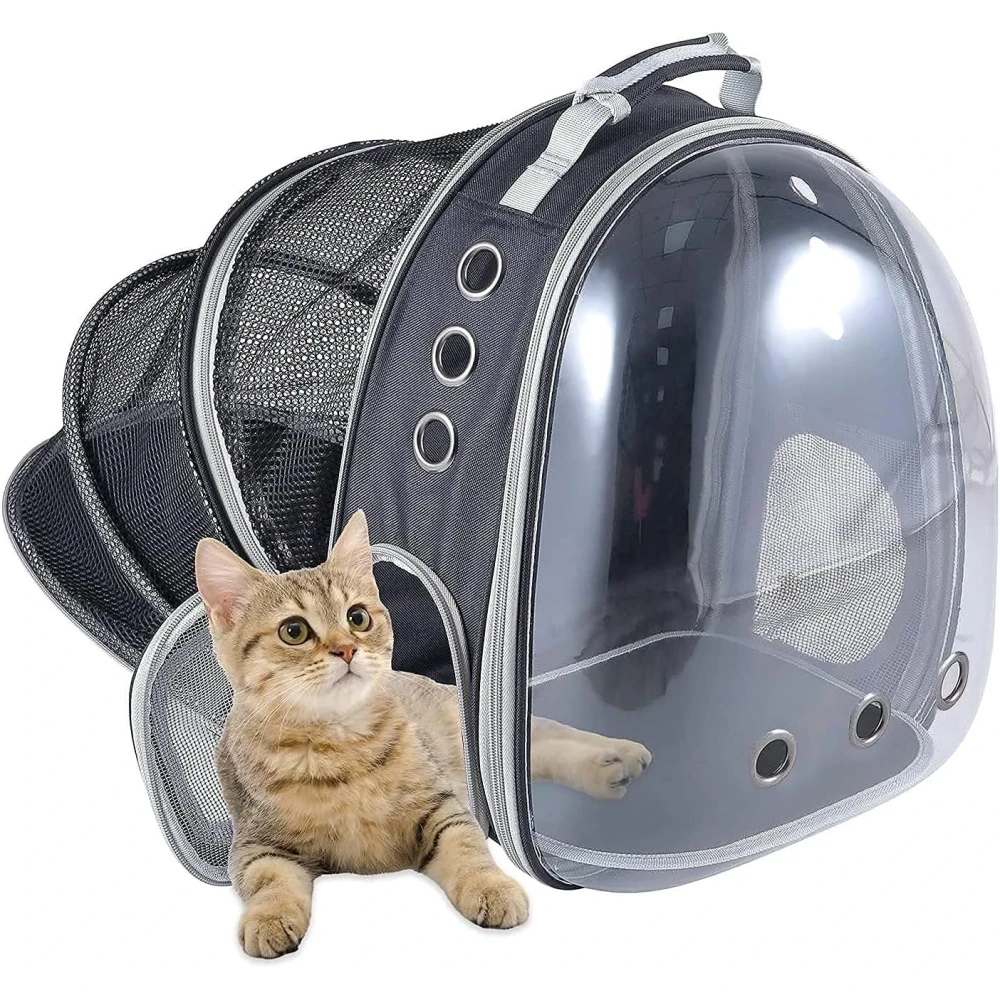 Cat Backpack Carrier, Transparent Capsule Air Breathable Transparent Carrier Back Pack for Travelling, Ourdoor Use, for Small Pet