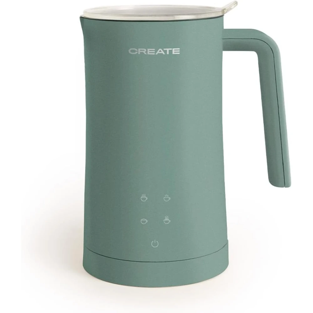 CREATE /MILK FROTHER/Sage Green Electric Milk Frother/Touch Screen, 4 Automatic Programs, Safety System, 350 ml, Hot and Cold Use, 400 Watt