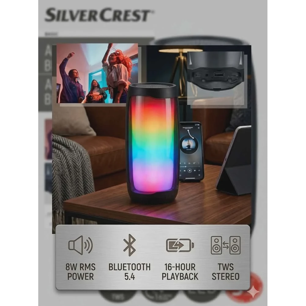 Silver Crest Bluetooth Speaker