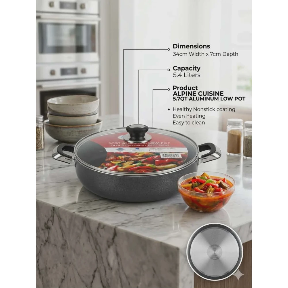 ALPINE CUISINE COOKING POT 34cm Width 7cm Length 5.4L