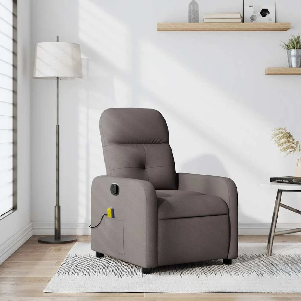 VidaXL Reclining Massage Chair Taupe Fabric (SKU-374213).