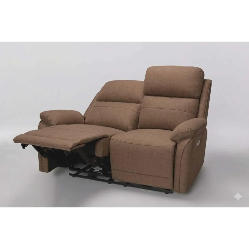 Vidaxl Two Seater Recliner BROWN FABRIC (SKU-324093).