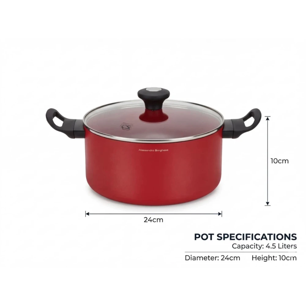 ALESSANDRO BORGHESE COOKING POT 24CM 4.5 LITERS