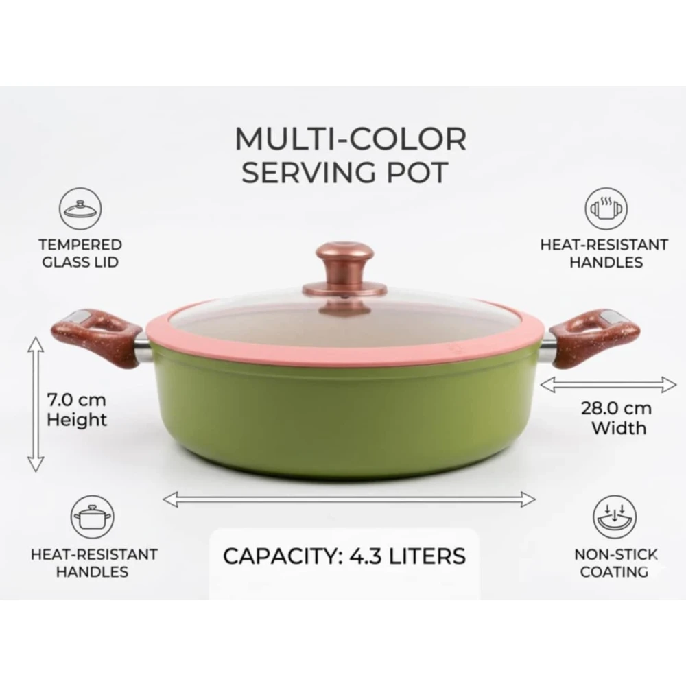 MD CASA COOKING POT 28CM 4.3LITERS
