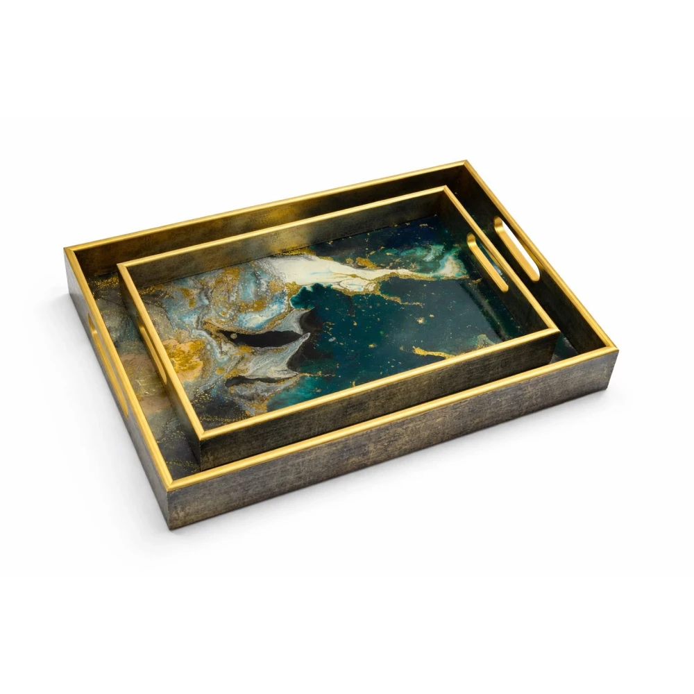 Tray European Style Light Luxury Glass Tray- HW1