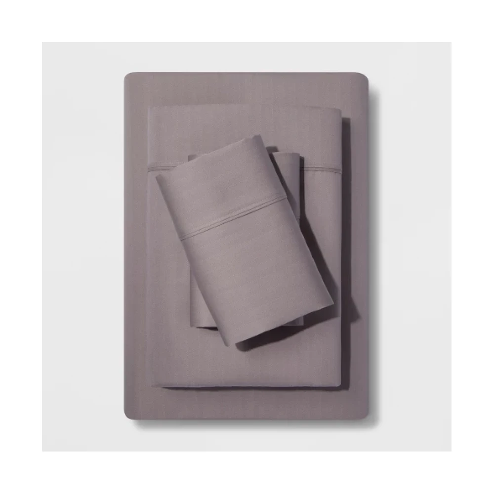 Full 500 Thread Count Tri-Ease Herringbone Sheet Set Gray