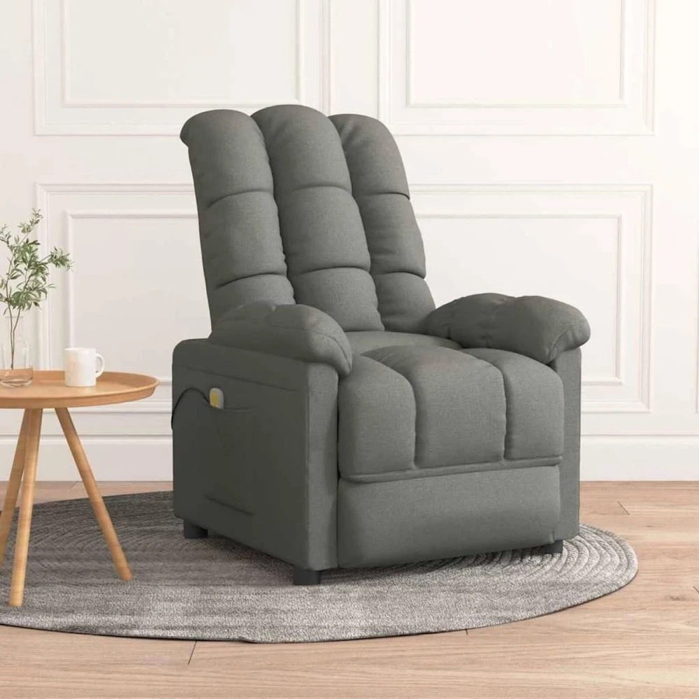 vidaXL Massage Chair Single Sofa Reclining Armchair Living Room Dark brown Fabric