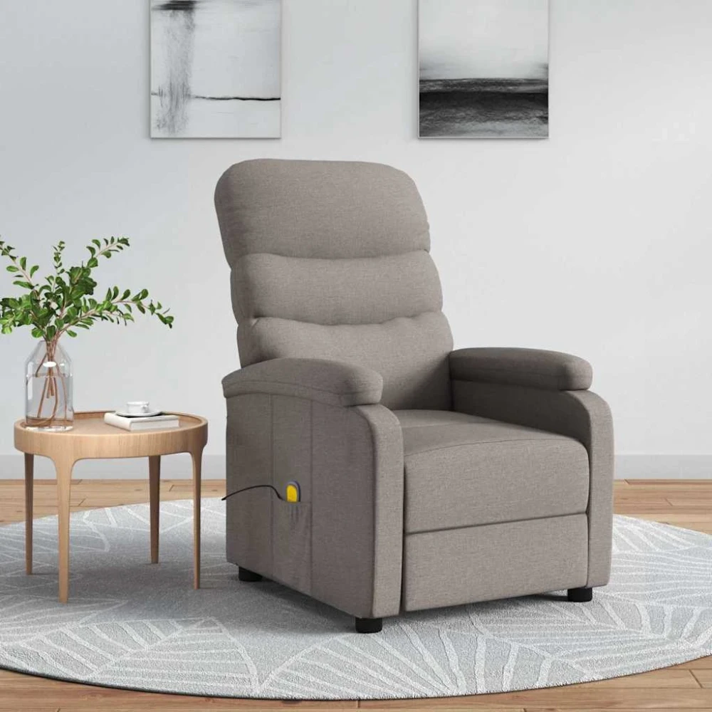vidaXL Massage Chair Taupe Fabric (SKU-321234).