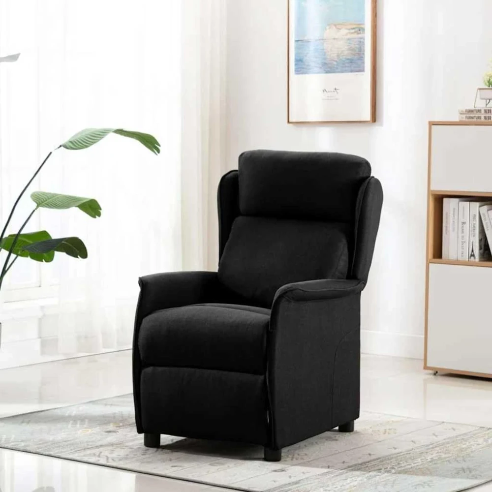 vidaXL Black Massage Chair with Adjustable Armrests and Relaxing Functions for Your Living Room, Electric Recliner