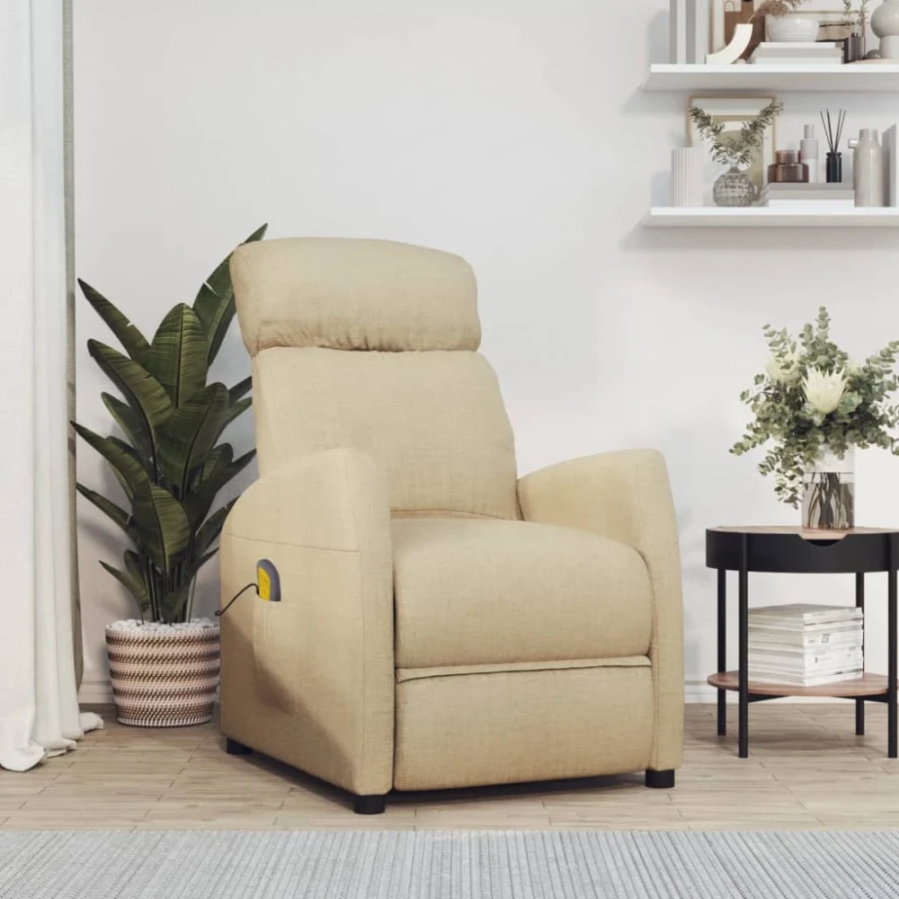 VidaXL Massage Chair Cream Fabric (SKU-289715)