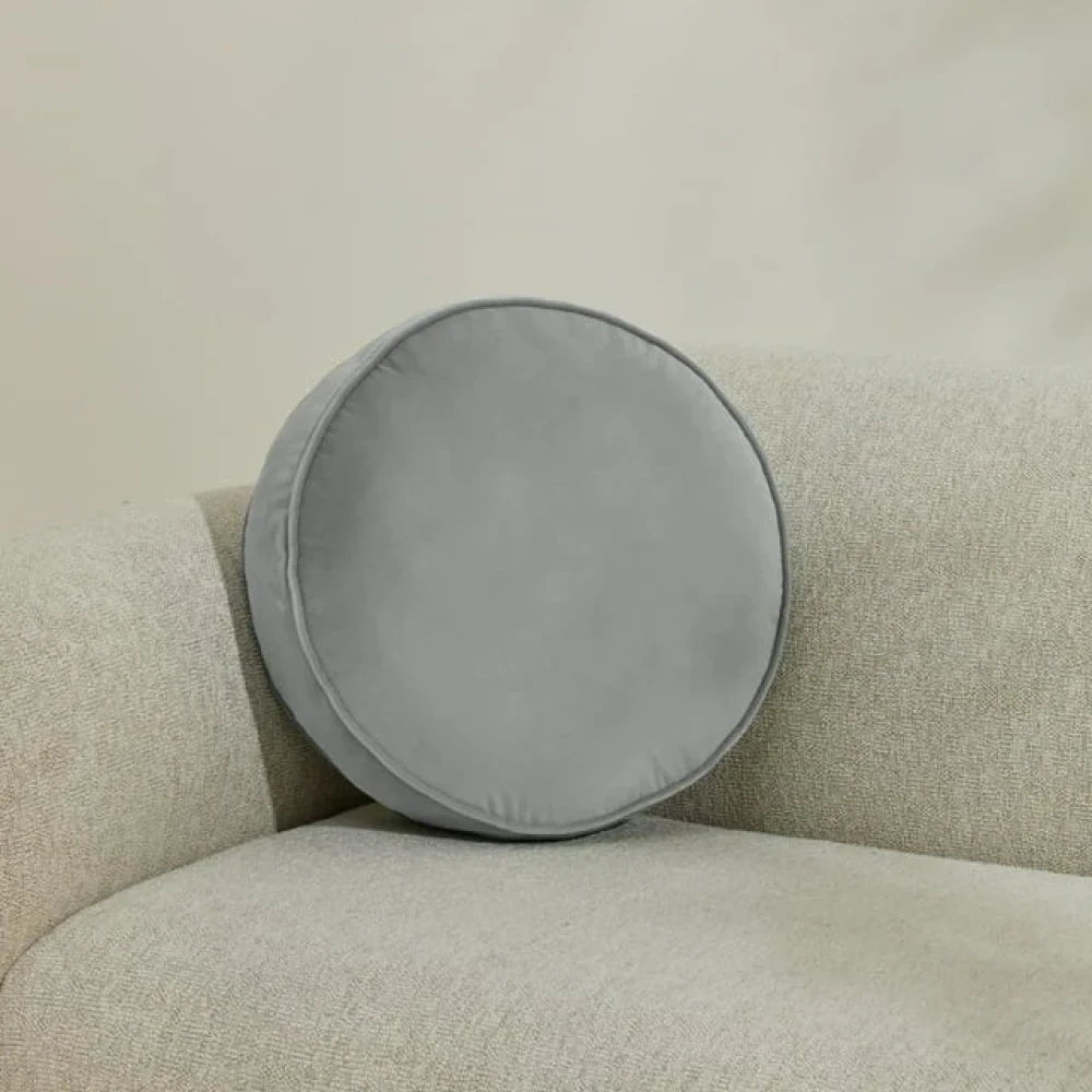 Mainstays Filmore Round Decorative Throw Pillow 16" x 16" Gray, 1 Count, Adult &amp; Teen
