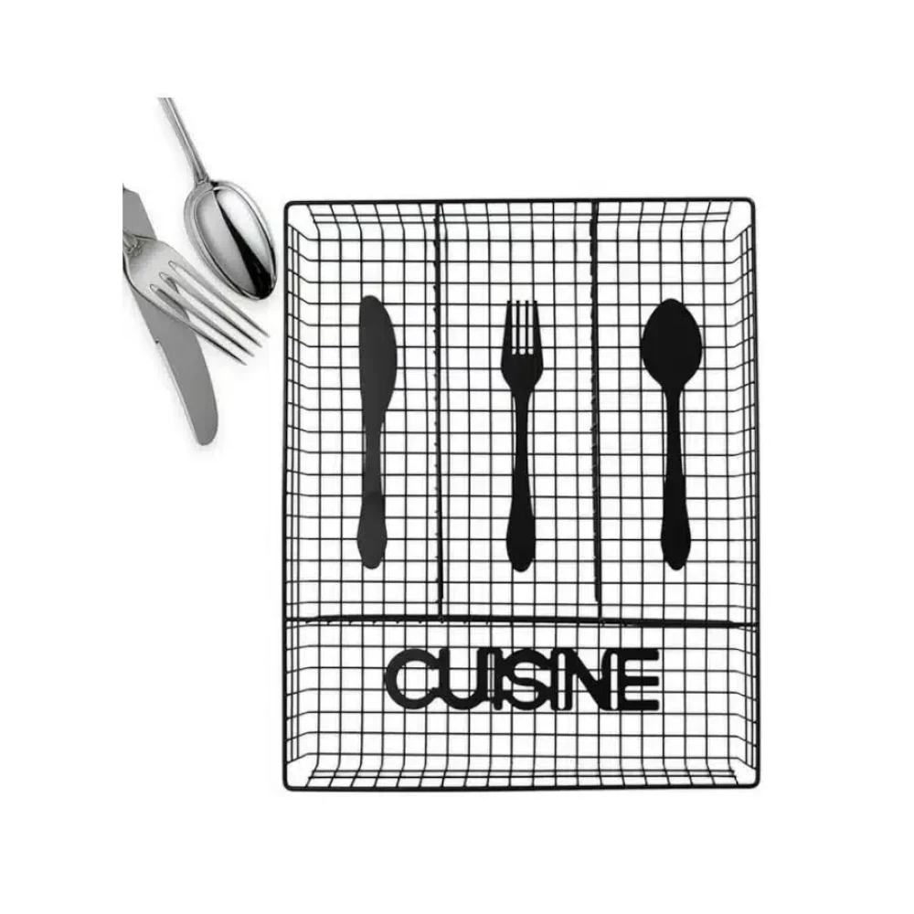 4-Compartment Wire Cutlery Organizer Tray – Kitchen Drawer