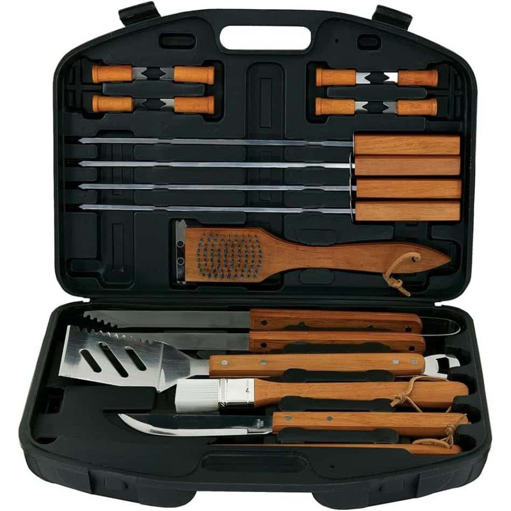 Mr. Bar-B-Q 94001X 18-Piece Stainless-Steel Barbecue Set with Storage Case