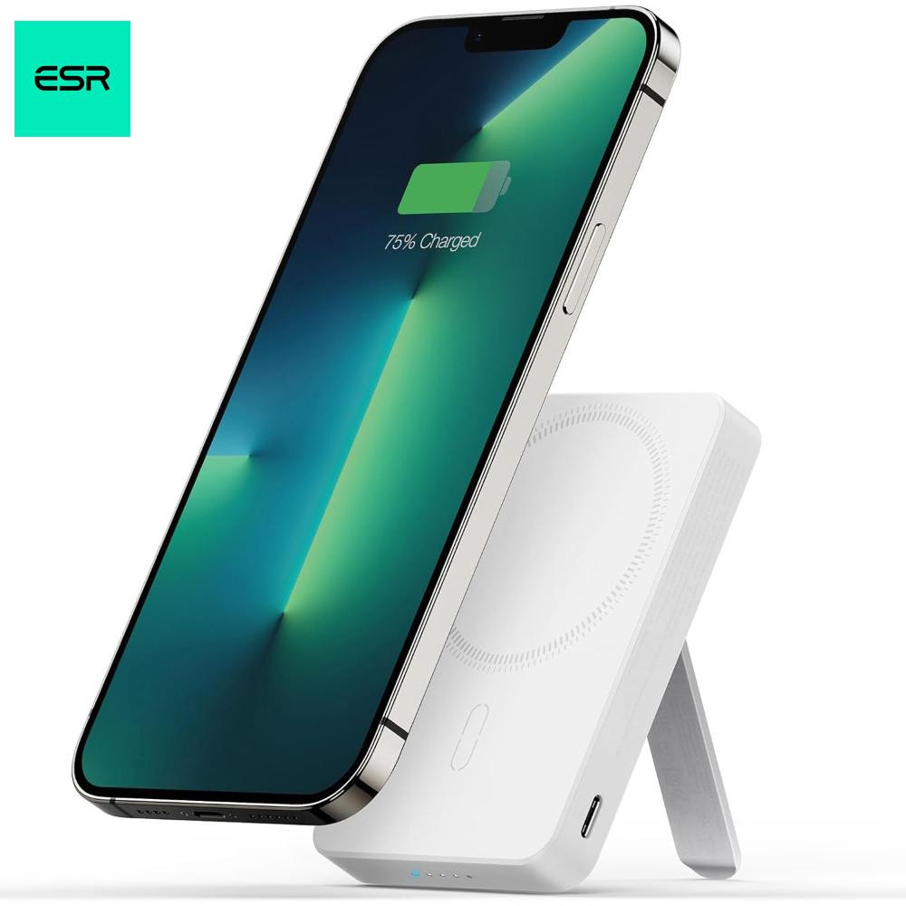 Baro Wireless Power Bank 6000mAh ESR HaloLock Kickstand MagSafe White