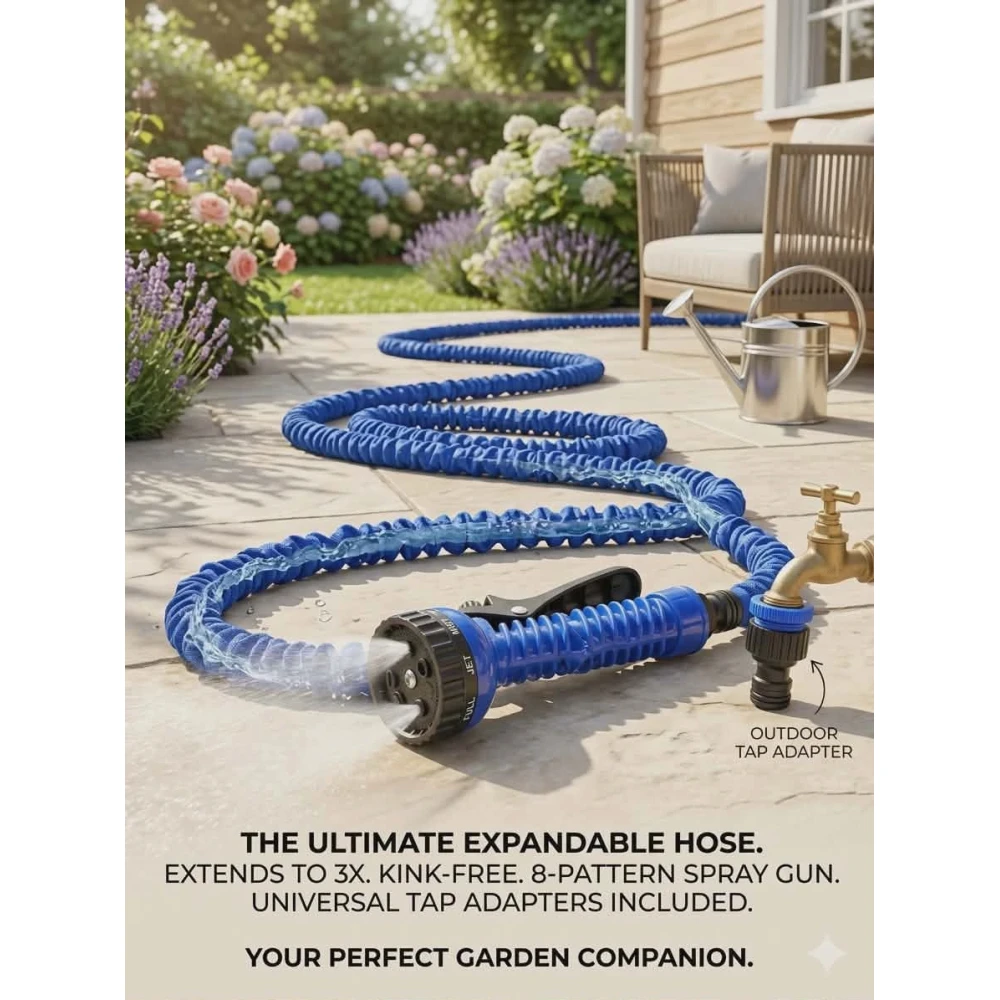 Flexible Expanding Water Hose Garden Hose Shrink Expandable Flexible Water Hoses Pressure Car Washer Pipe Spray G-u-n Irrigation Garden Hose Leunlee