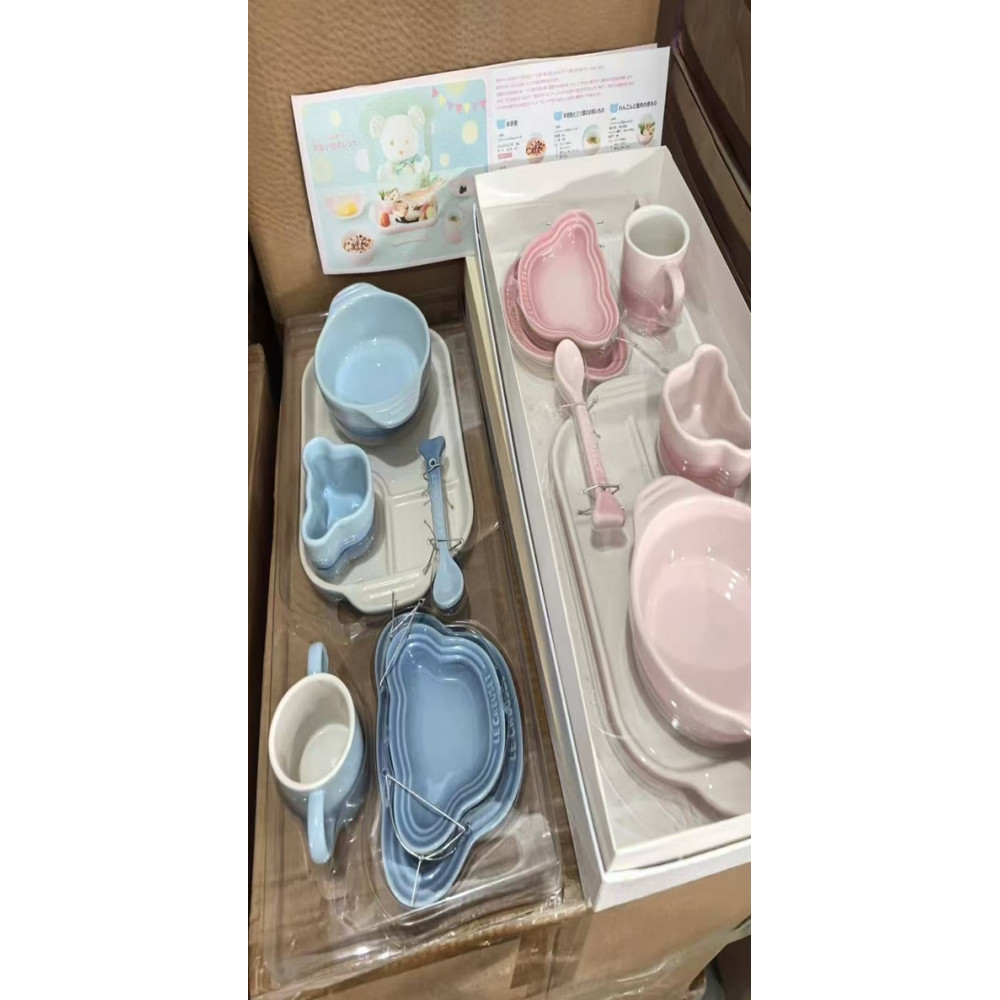 5-Piece Ceramic Kids Tableware – Bowl, Plate, Cup & Spoon Set