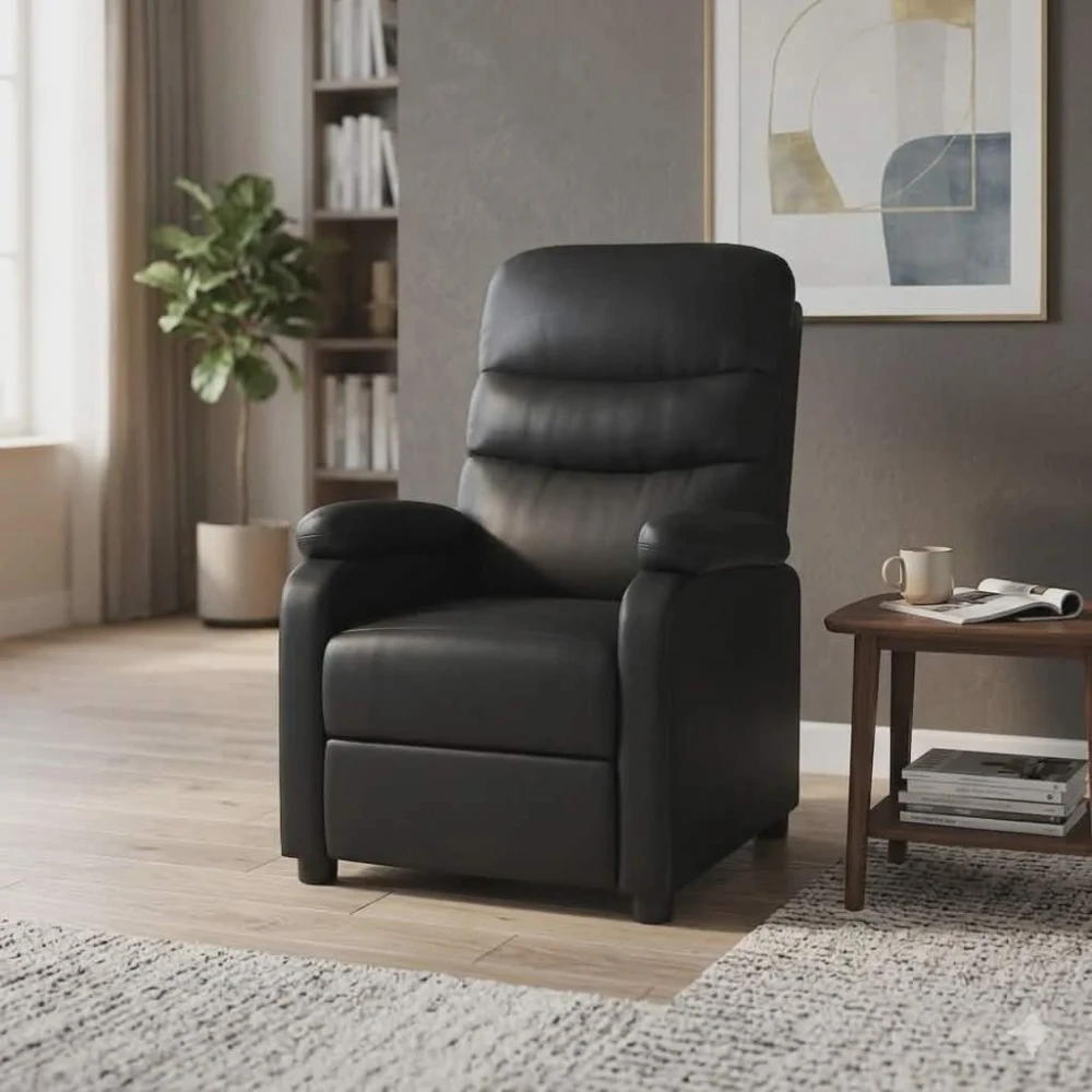 VidaXL Massage Chair BLACK LEATHER (SKU-289689)