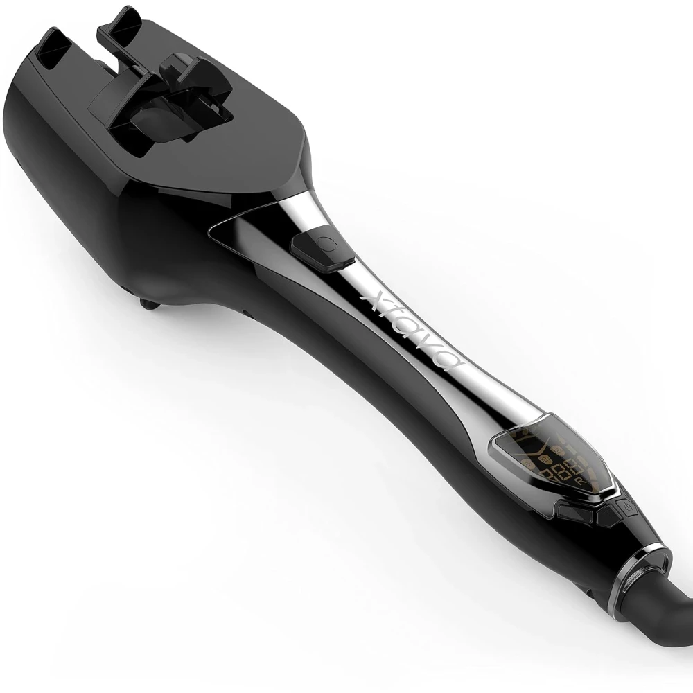 xtava Black Magic Automatic Hair Curler Ceramic Tourmaline Auto Shut Off Dual Voltage Travel Case