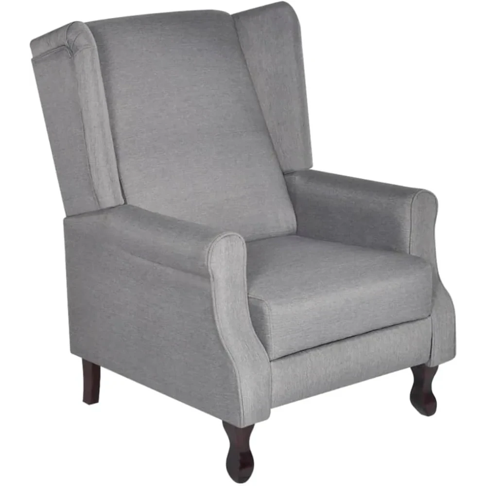 vidaXL Classic Dark Gray Fabric Recliner – Comfortable Adjustable Reclining Chair with Sponge Padding & Wooden Structure for Living Room and Office