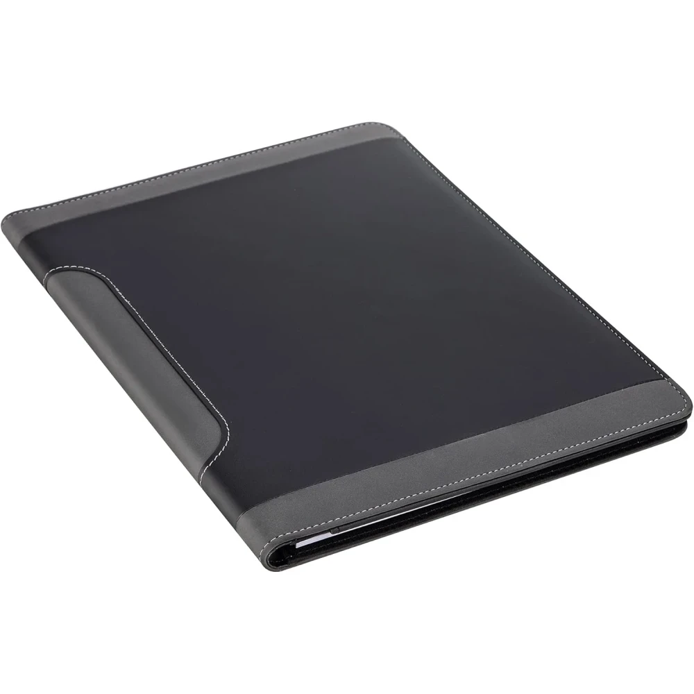 Amazon Basics Professional Padfolio with Interior Organizer and Refillable Notepad, Grey