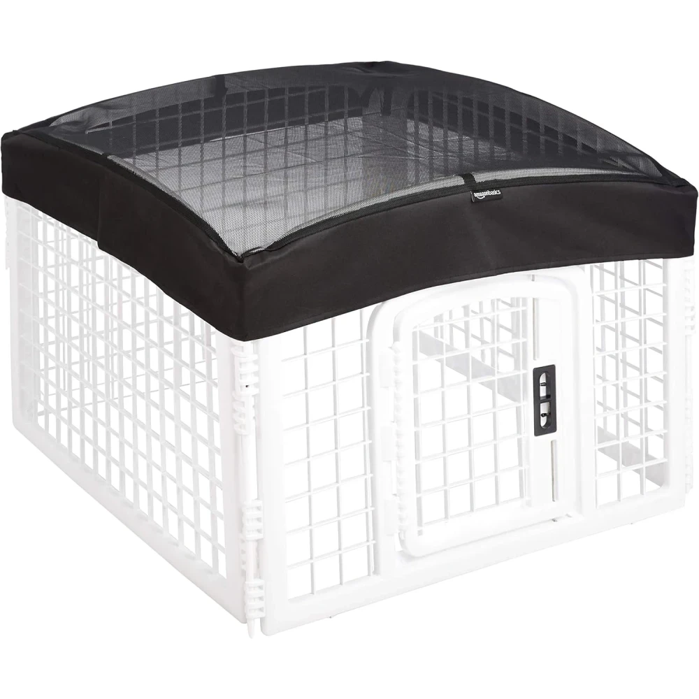 Amazon Basics Square Pet Circle Top Cover for Plastic Circles Mesh Material 61cm Black,White