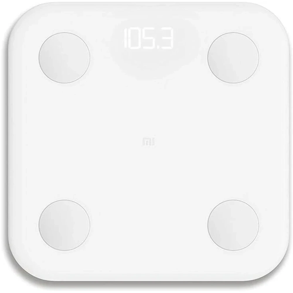 Xiaomi Mi Body Composition Scale, 10 precise body data points, Mi Fit App, store up to 16 user profiles, strong tempered glass with anti-slip finish - White