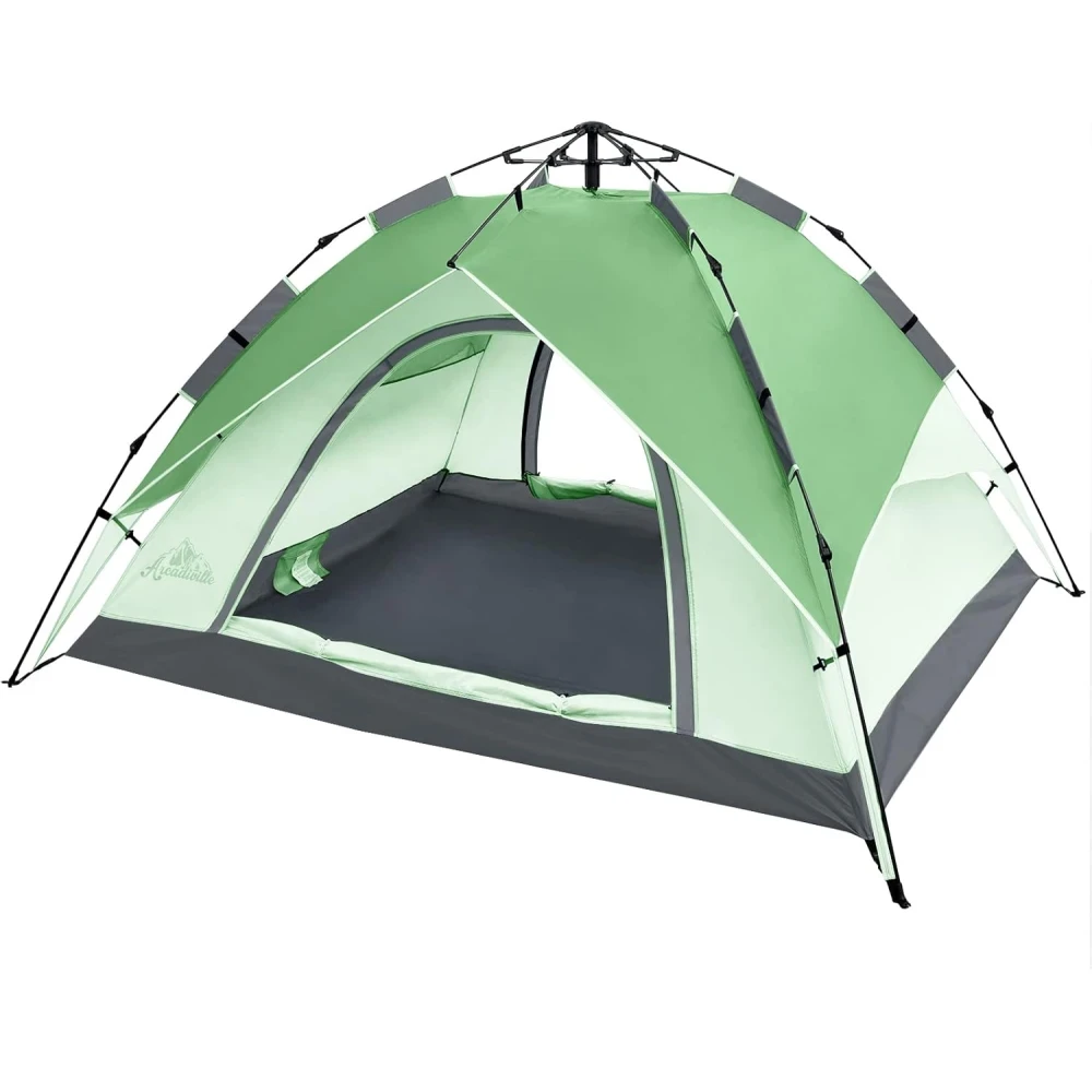 ArcadiVille Camping Pop up Tent 4 People, Waterproof & Windproof Family Tents for Camping, 2 in 1 for Outdoor & Travel, 60s Setup, Removable Rainfly...
